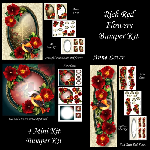 Rich Red Flowers Bumper Kit