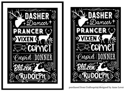 Reindeer Names A5 - Poster