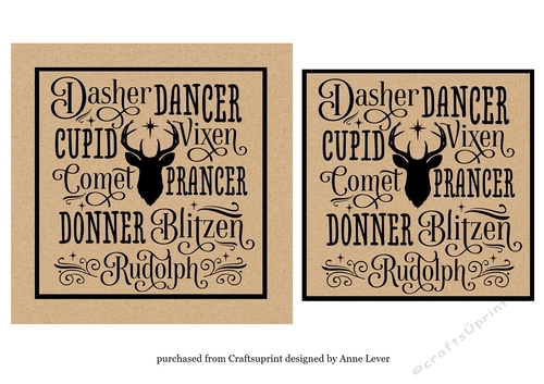 Kraft Paper Reindeer Names 6x6 - Square 2