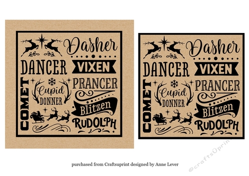 Kraft Paper Reindeer Names 6x6 - Square 1