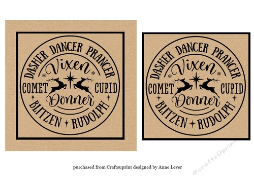 Kraft Paper Reindeer Names 6x6 - Circle 2