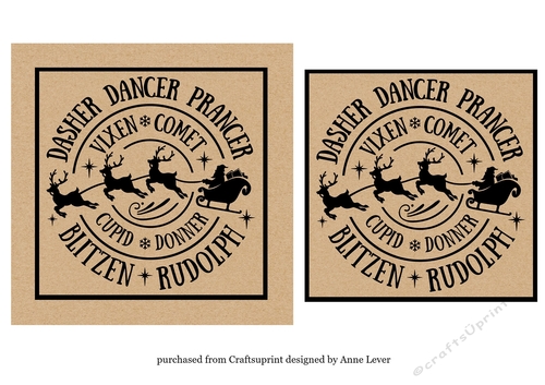 Kraft Paper Reindeer Names 6x6 - Circle 1