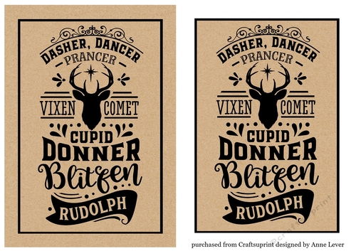 Kraft Paper Reindeer Names A5