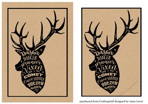 Kraft Paper Reindeer Names A5 - Stag Head