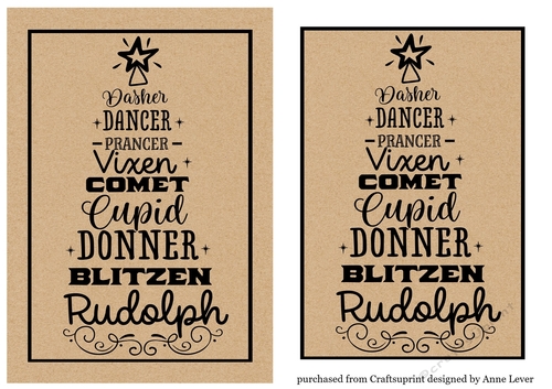 Kraft Paper Reindeer Names A5 - Tree