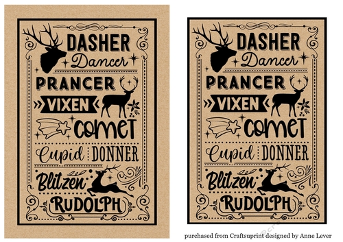 Kraft Paper Reindeer Names A5 - Poster
