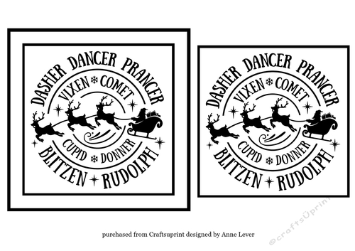 Ink Saver Reindeer Names 6x6 - Circle 1