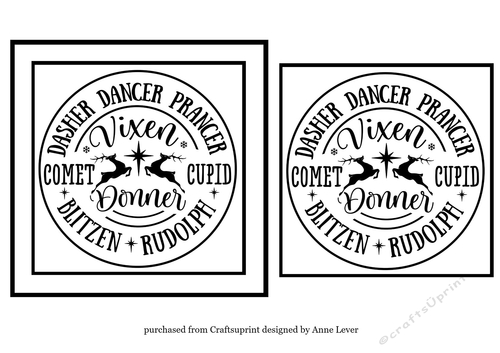 Ink Saver Reindeer Names 6x6 - Circle 2