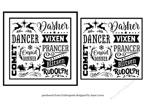 Ink Saver Reindeer Names 6x6 - Square 1