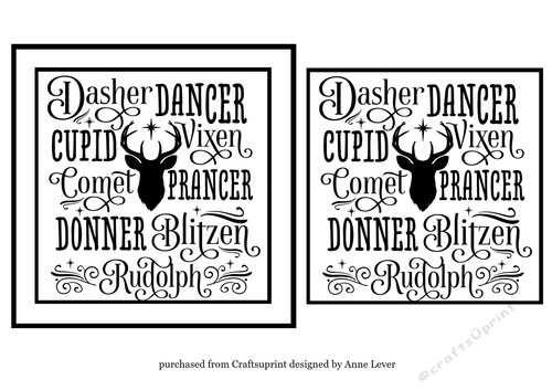 Ink Saver Reindeer Names 6x6 - Square 2