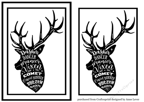 Ink Saver Reindeer Names A5 - Stag Head