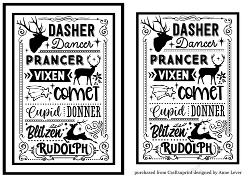 Ink Saver Reindeer Names A5 - Poster