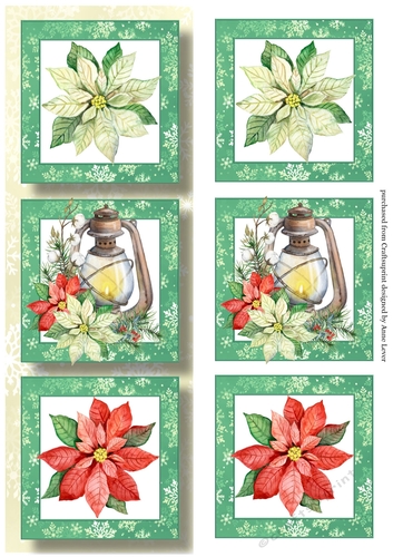 Lge DL Christmas Trio - Lamp & Poinsettias