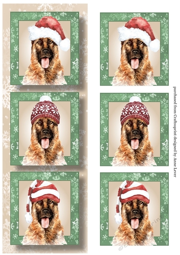 Lge DL Christmas Trio Of Dogs - German Shepherd