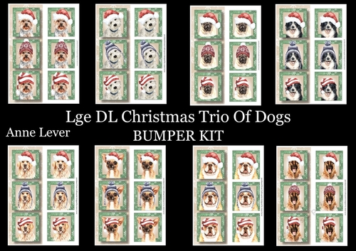 Lge DL Christmas Trio Of Dogs Bumper Kit