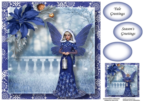 Yule Greetings Winter Faery 3 8x8