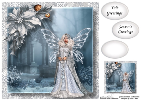Yule Greetings Winter Faery 1 8x8
