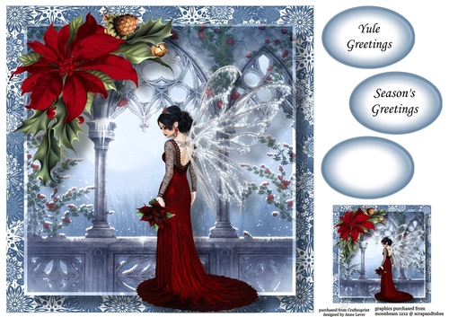 Yule Greetings Winter Faery 4 8x8