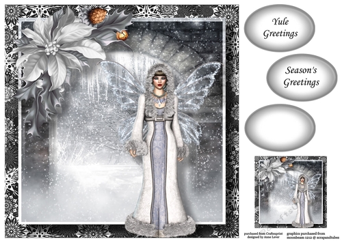 Yule Greetings Winter Faery 7 8x8