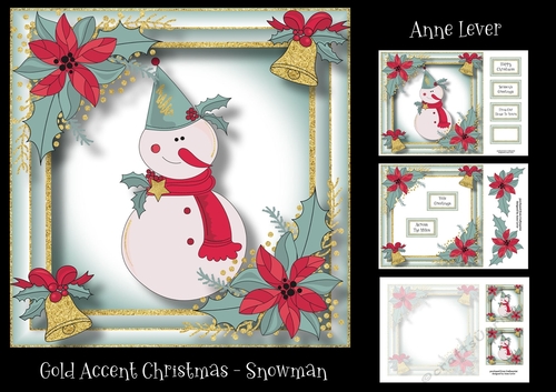 Gold Accent Christmas - Snowman