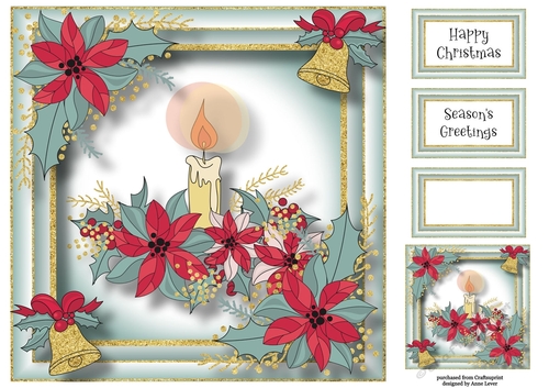 Gold Accent Christmas - Candle 8x8