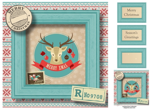 Retro Christmas Stag 8x8