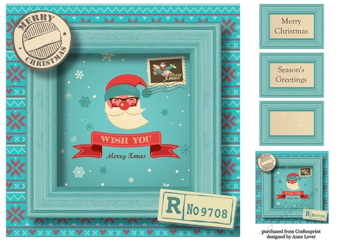 Retro Christmas Santa 8x8