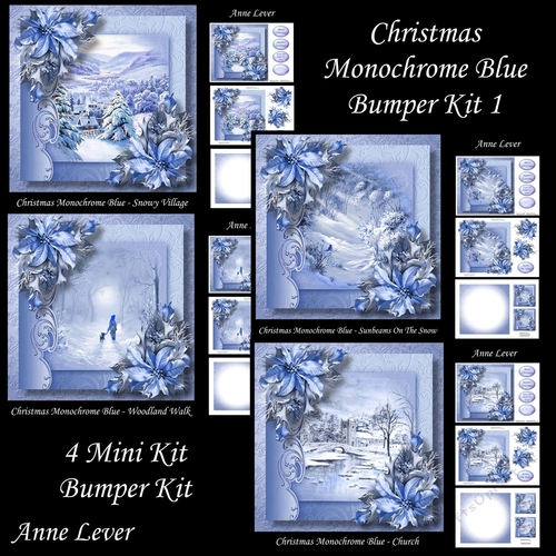 Christmas Monochrome Blue Bumper Kit 1
