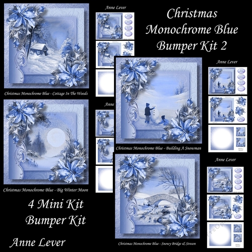 Christmas Monochrome Blue Bumper Kit 2