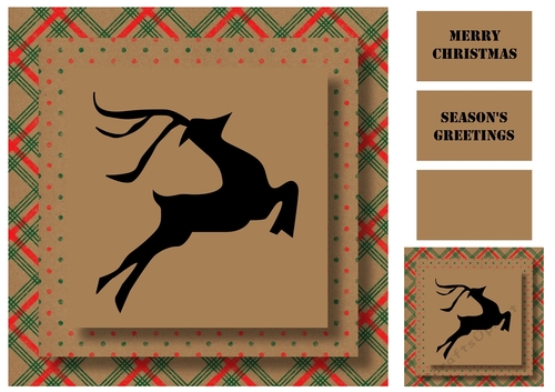 Christmas Kraft Paper Silhouette - Reindeer 2