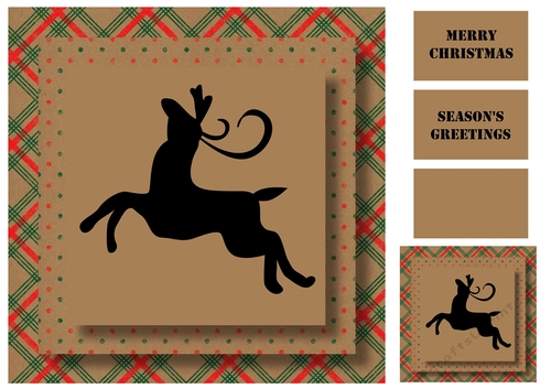 Christmas Kraft Paper Silhouette - Reindeer 3
