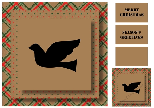 Christmas Kraft Paper Silhouette - Dove