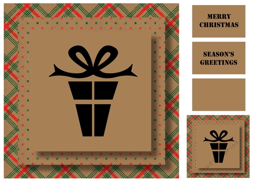 Christmas Kraft Paper Silhouette - Gift