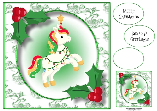 Christmas Unicorn 3 8x8
