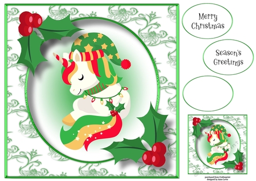 Christmas Unicorn 1 8x8