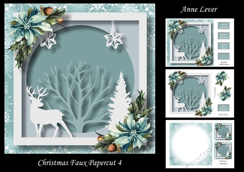 Christmas Faux Papercut Stag 4