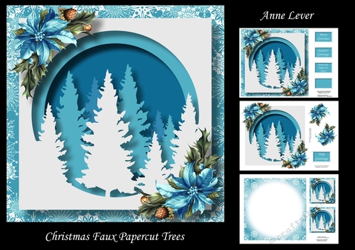Christmas Faux Papercut Trees