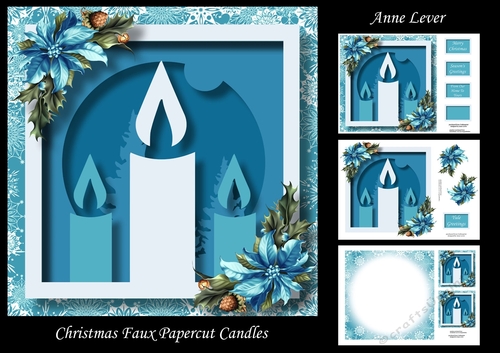 Christmas Faux Papercut Candles