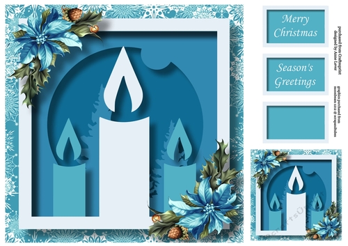 Christmas Faux Papercut Candles 8x8