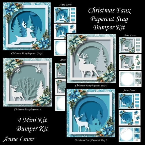 Christmas Faux Papercut Stag Bumper Kit