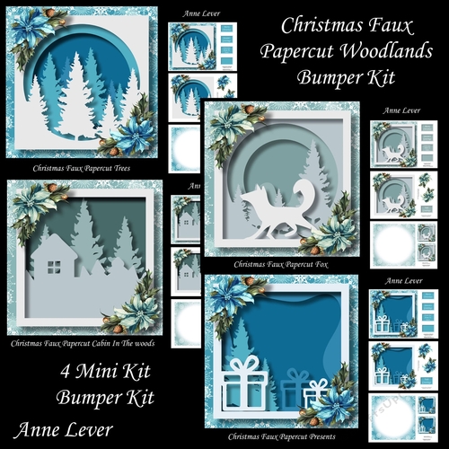 Christmas Faux Papercut Woodlands Bumper Kit