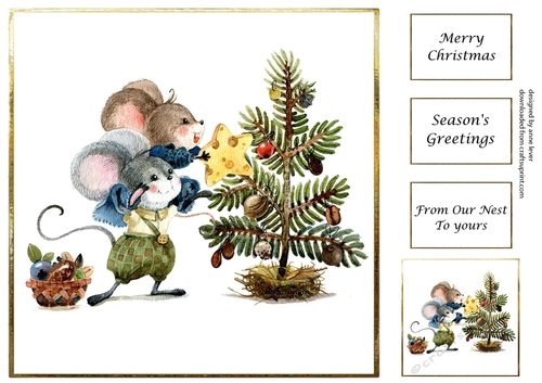 Adorning The Tree Christmas Mice
