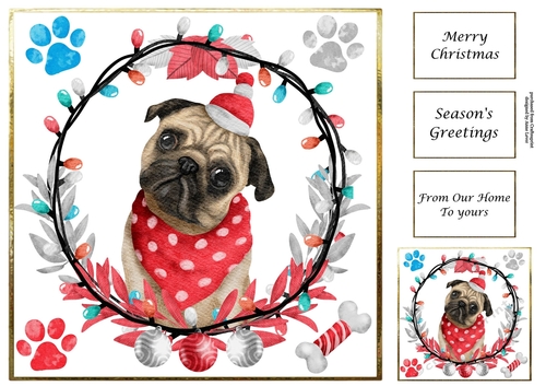 Cute Christmas Dog Pug