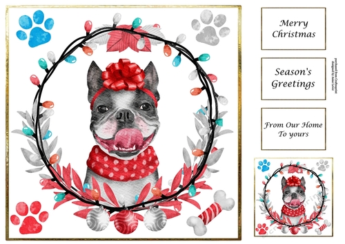 Cute Christmas Dog French Bulldog