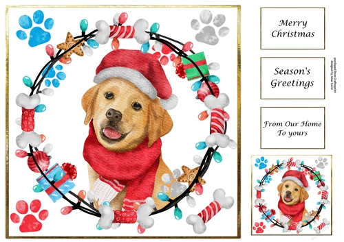Cute Christmas Dog Golden Retriever
