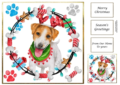 Cute Christmas Dog Jack Russell