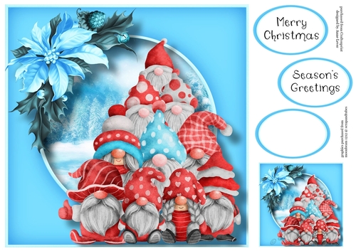Merry Christmas Gnome Tree 8x8