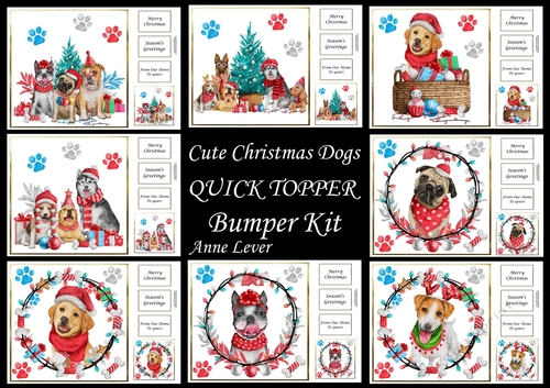 Cute Christmas Dogs QUICK TOPPER Bumper Kit