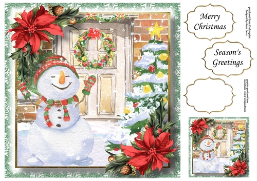 Gorgeous Snowman - Wooden Door 8x8