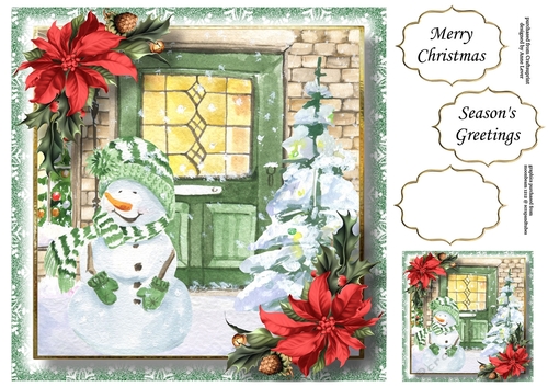 Gorgeous Snowman - Green Door 8x8